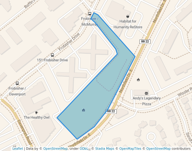 walking in Northfield Pond map in Waterloo