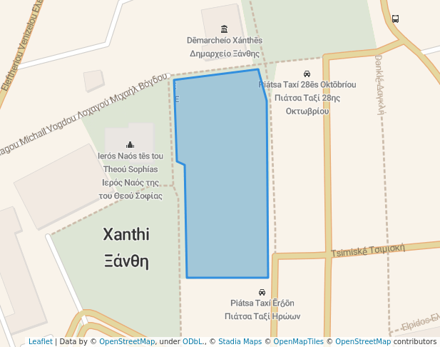 Πάρκο Πεσόντων Ηρώων in Xanthi | Map and Routes