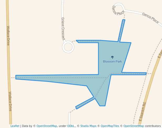 walking in Blossom Park map in Saanichton