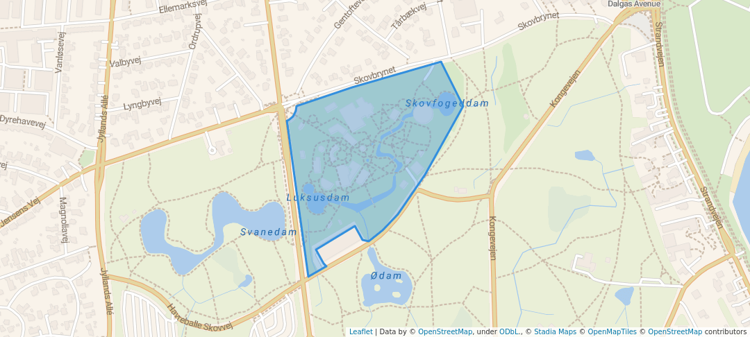 walking in Tivoli Friheden map in Aarhus