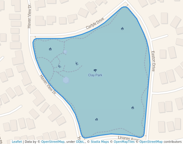 walking in Clay Park map in Jurupa Valley