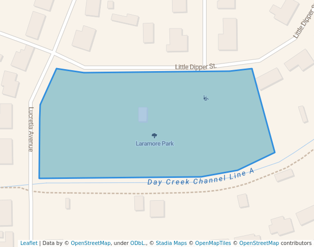 walking in Laramore Park map in Jurupa Valley