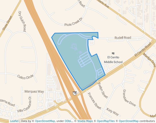 walking in El Cerrito Sports Park map in Corona