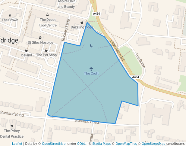 The Croft in Aldridge | Map and Routes