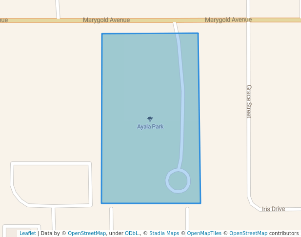 walking in Ayala Park map in Bloomington