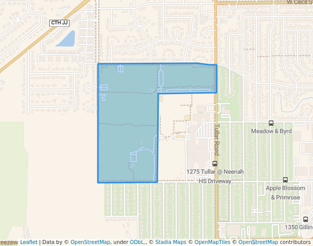 walking in Memorial Park map in Neenah
