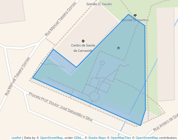 walking in Quintal Desportivo map in Carnaxide