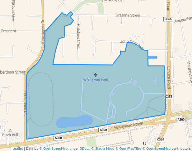 walking in WB Ferrari Park map in Mooroopna