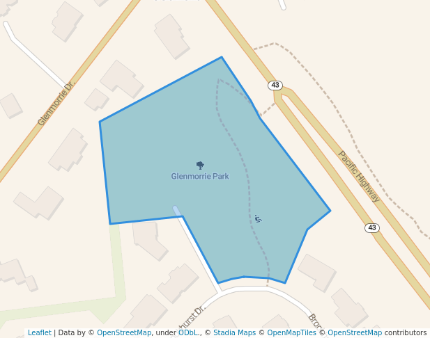 walking in Glenmorrie Park map in Lake Oswego