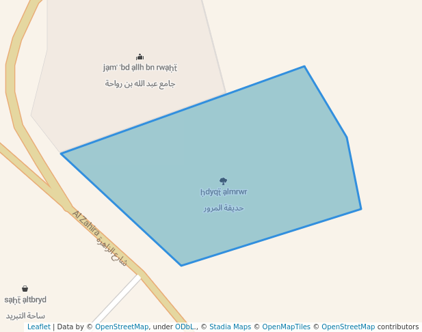 walking in حديقة المرور map in Damascus