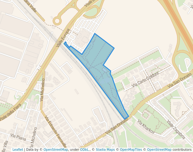 walking in Parco S. Donnino map in Bologna