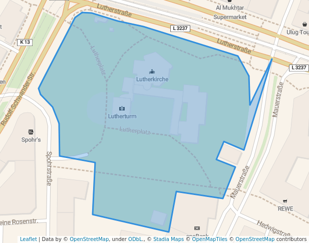 walking in Lutherplatz map in Kassel
