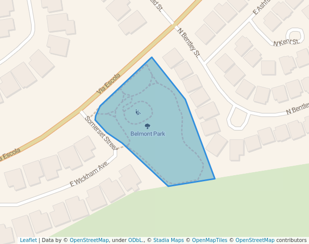 walking in Belmont Park map in Orange