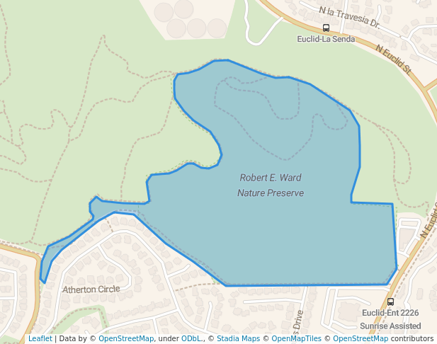 walking in Robert E. Ward Nature Preserve map in Fullerton