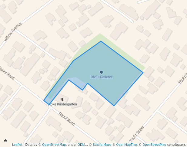 walking in Ranui Reserve map in Nelson