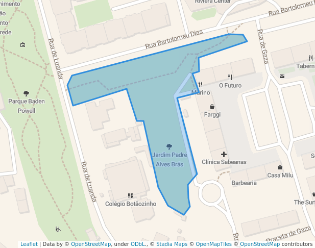 walking in Jardim Padre Alves Brás map in Carcavelos