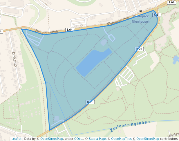 walking in Nienhausenbusch map in Gelsenkirchen