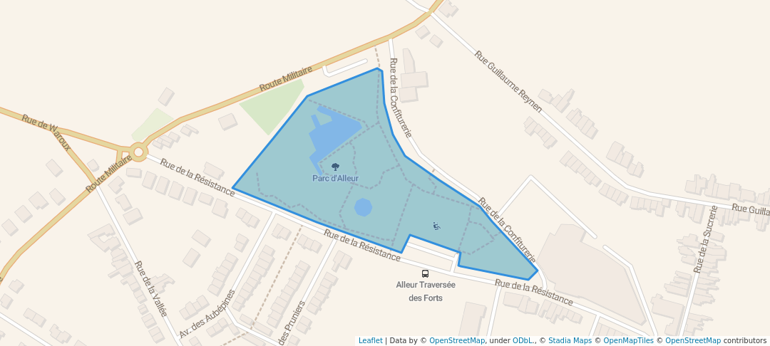 walking in Parc d'Alleur map in Ans