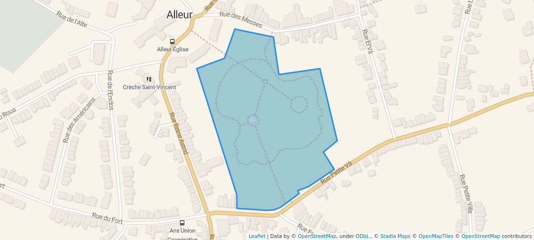 walking in Parc philosophique d'Alleur map in Ans