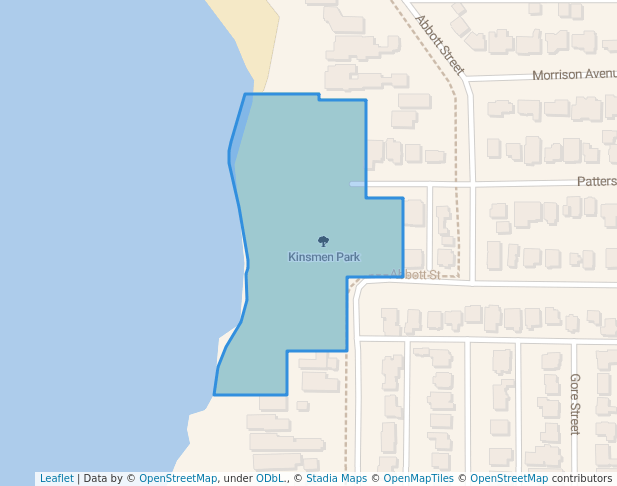 walking in Kinsmen Park map in Kelowna