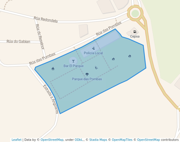 walking in Parque das Pombas map in Ponteareas