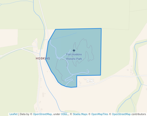 walking in Fort Hoskins Historic Park map in Philomath
