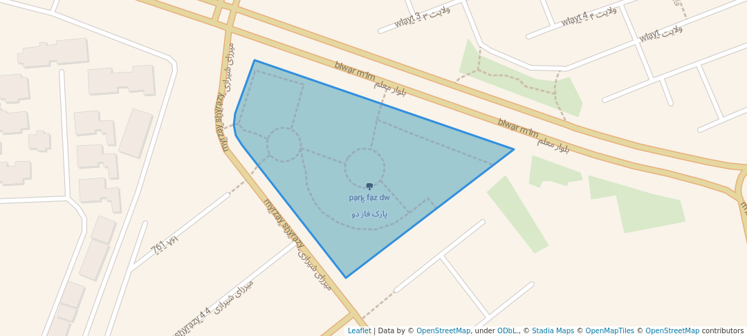 walking in پارک فاز دو map in Fasa