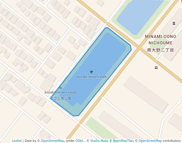 walking in kozato minami park map in Ichikawa