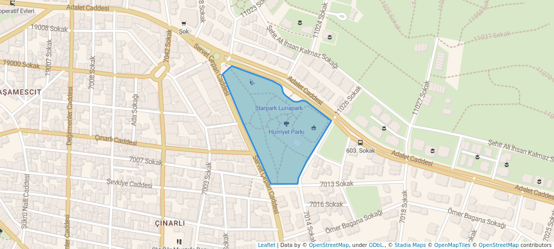 walking in Hürriyet Parkı map in Bandırma