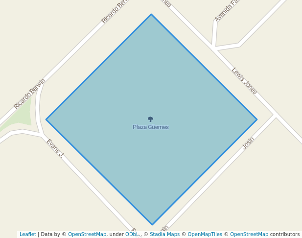 Plaza Güemes in Rawson | Map and Routes