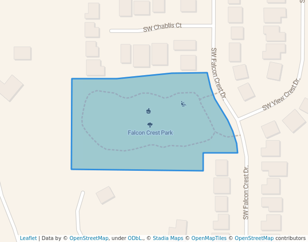 walking in Falcon Crest Park map in Dundee