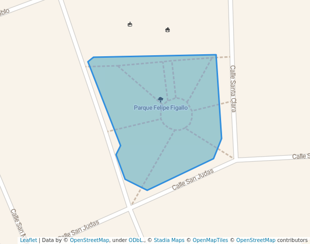 walking in Parque Felipe Figallo map in Sullana