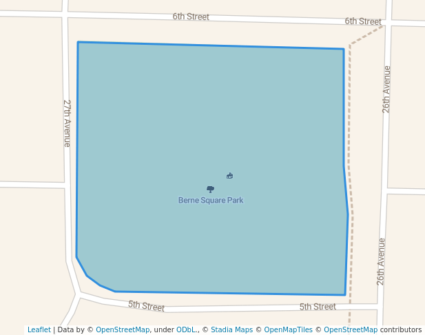 walking in Berne Square Park map in Columbus