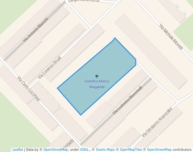 walking in Giardino Marco Magalotti map in Rimini