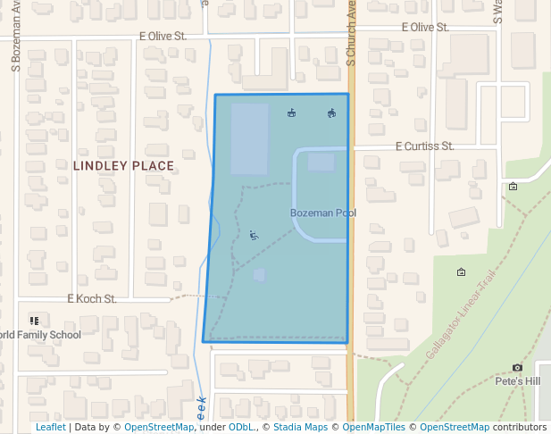 walking in Bogert Park map in Bozeman