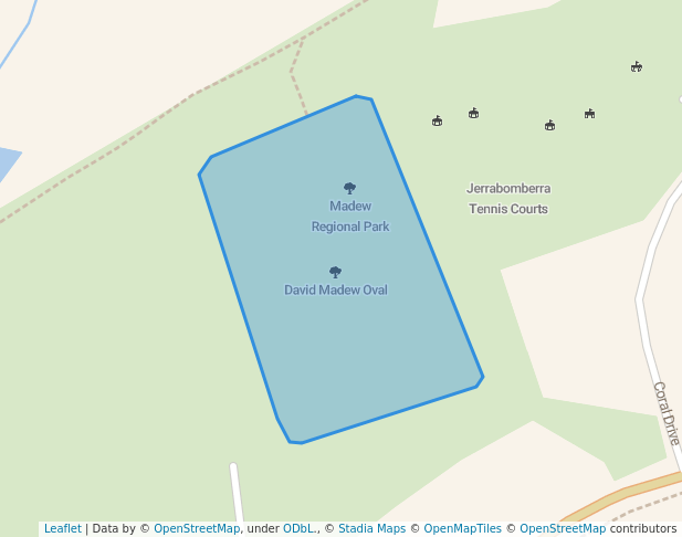 walking in David Madew Oval map in Jerrabomberra