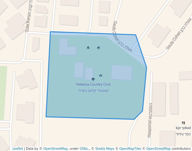walking in Netanya Country Club map in Netanya