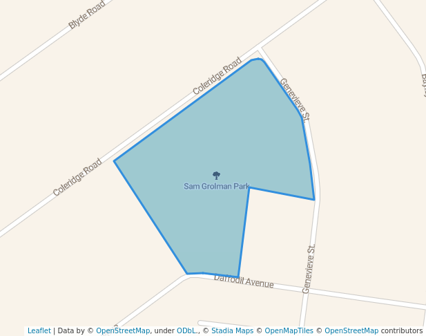 walking in Sam Grolman Park map in Benoni