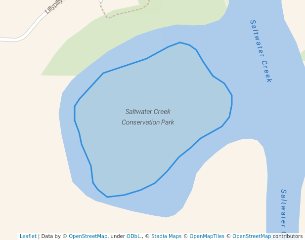 walking in Saltwater Creek Conservation Park map in Gold Coast