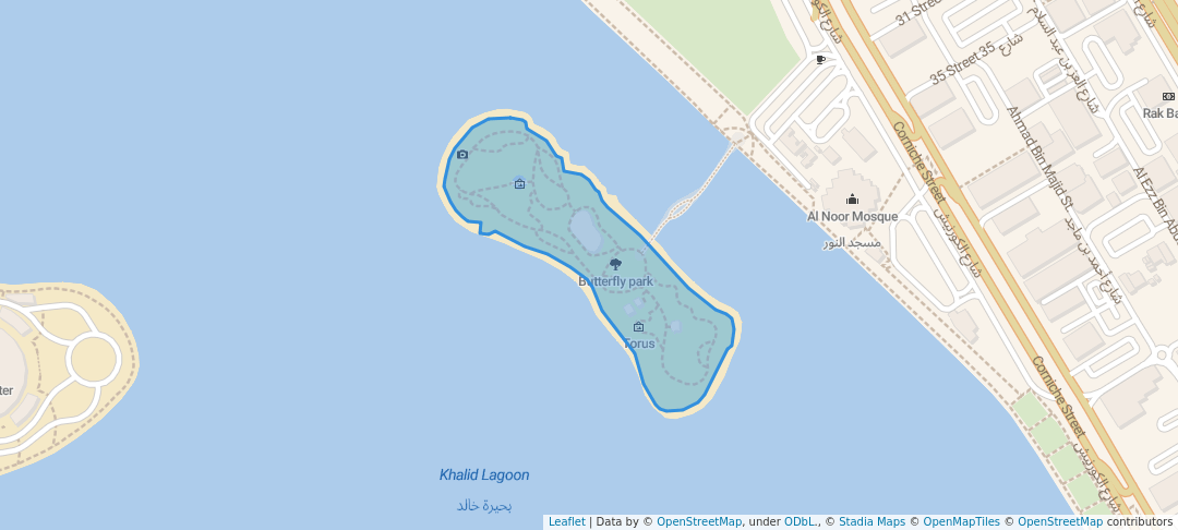 walking in Butterfly park map in Sharjah