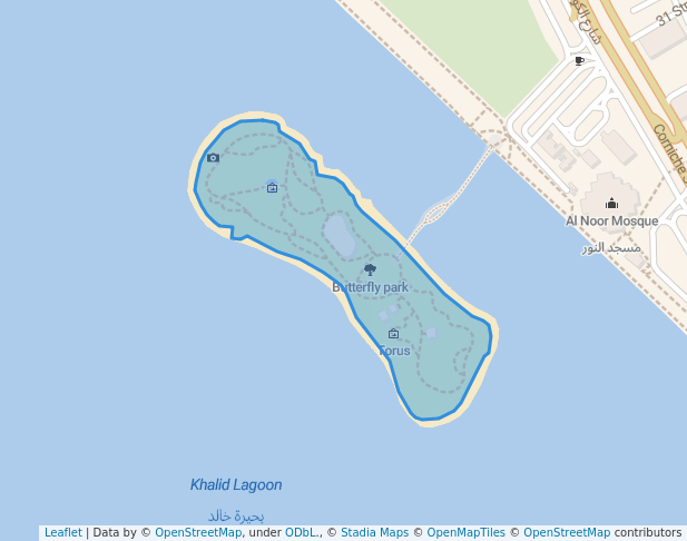 walking in Butterfly park map in Sharjah