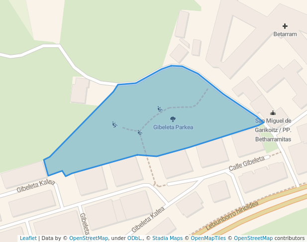 walking in Gibeleta Parkea map in Hondarribia