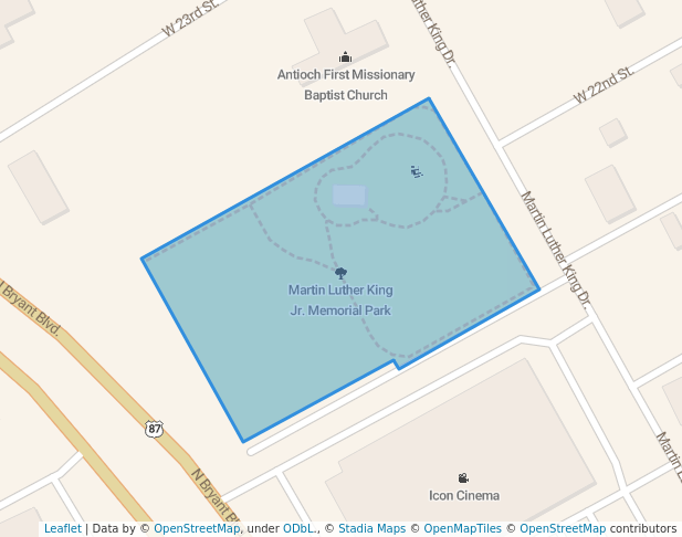 walking in Martin Luther King Jr. Memorial Park map in San Angelo