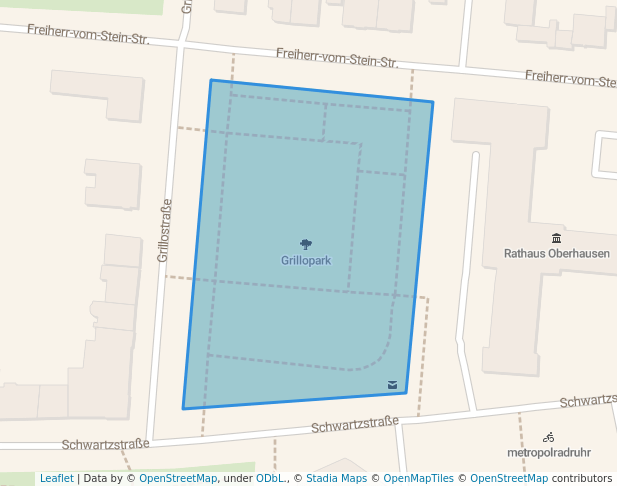 walking in Grillopark map in Oberhausen