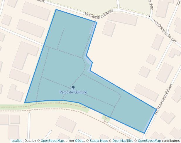 walking in Parco del Quintino map in Bergamo