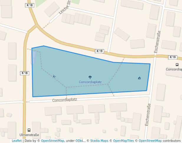 walking in Concordiaplatz map in Oberhausen