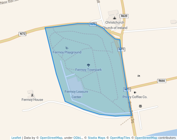 walking in Fermoy Townpark map in Fermoy