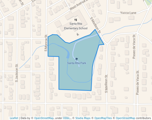 walking in Santa Rita Park map in San Angelo
