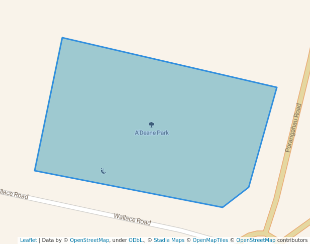 walking in A'Deane Park map in Waipukurau