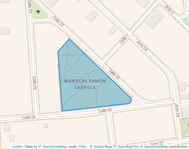 walking in Parque Mariscal Castilla map in San Borja
